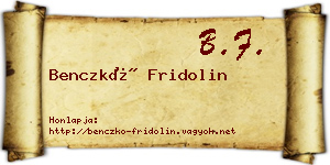 Benczkó Fridolin névjegykártya